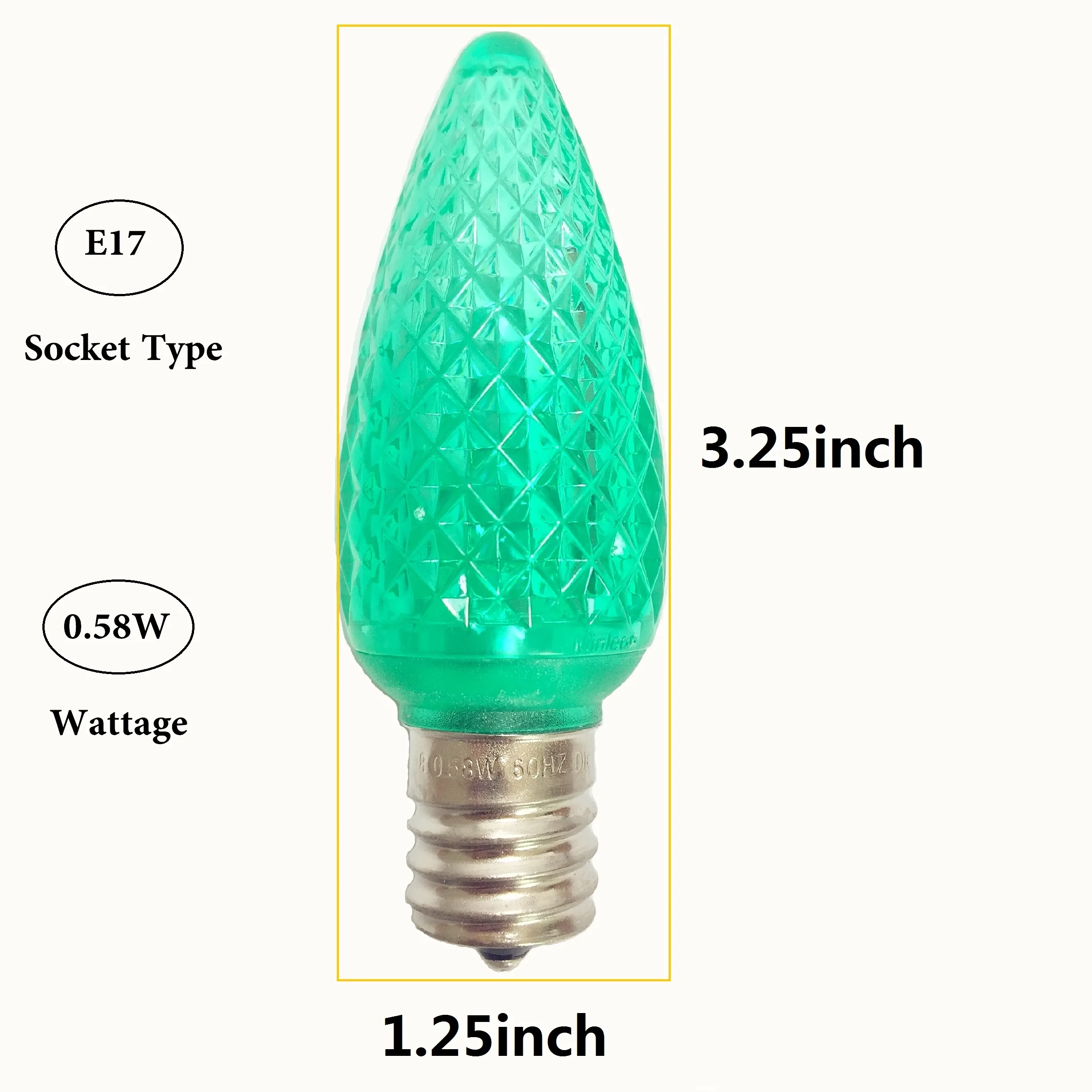 UL 25 шт C9 светодиодный Замена лампы, 3 SMD СВЕТОДИОДНЫЙ s в каждом Рождественская лампа для наружного гирлянды, зеленый цвет