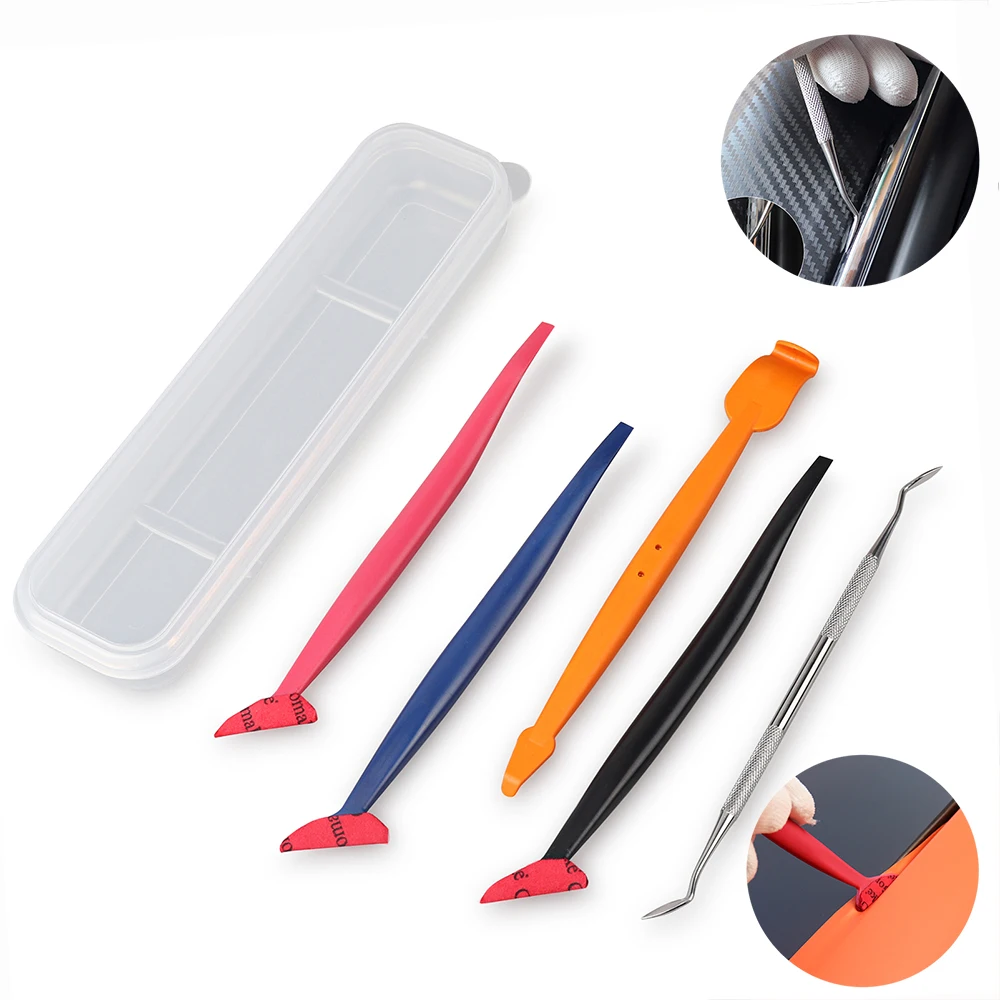 FOSHIO 5 шт. виниловая пленка для автомобиля углеродная угловая палочка скребок