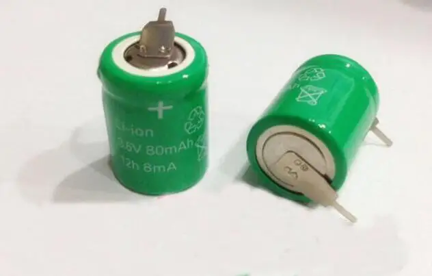Горячая новинка 3,6 V 80MAH 3.6V80mah Ni-MH Кнопка солнечной энергии перезаряжаемая батарея Зарядка батареи сварочные ноги