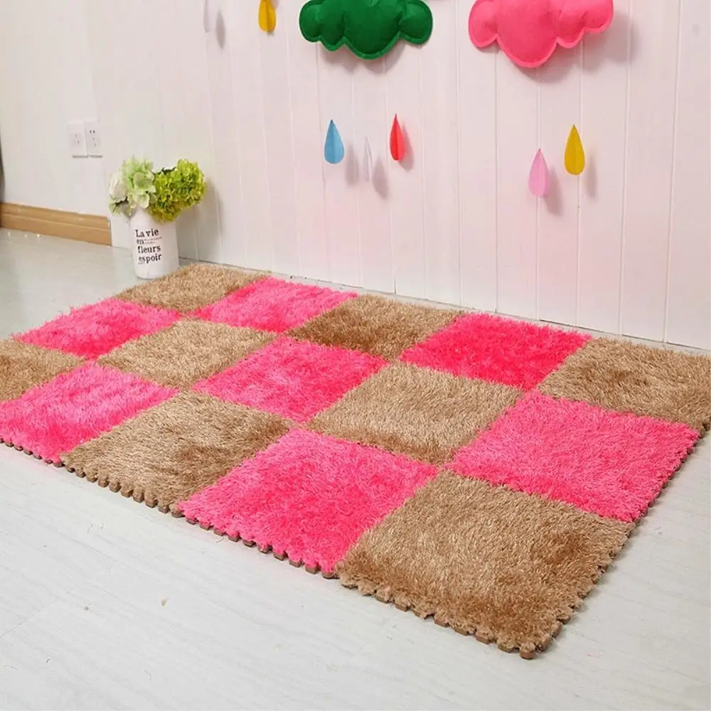 1 шт. 30x30 см EVA пена DIY Пазл Коврик длинные ворсинки лохматый коврик плюшевый мягкий