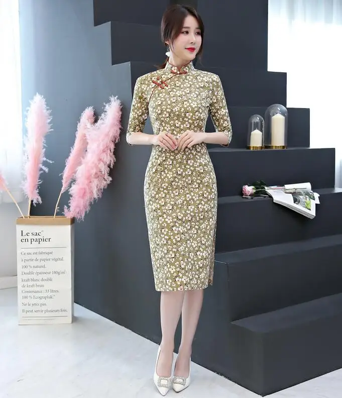 z0829 Новое поступление модное современное Cheongsam тонкое платье Ципао с разрезом женское платье китайские традиционные платья Китай магазин одежды Размер S-3XL - Цвет: z0829