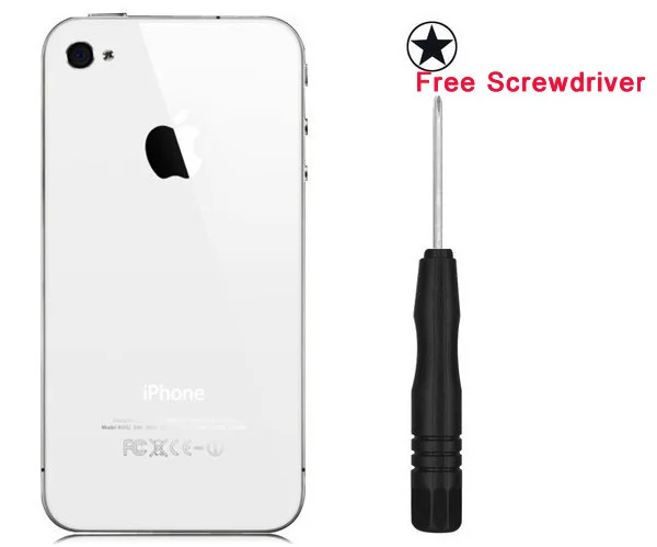 Free shipping OEM Back Glass For iPhone 4 4S 4g Housing Battery Cover Replacement Black / White with a screwdriver|glass candelabra.|battery