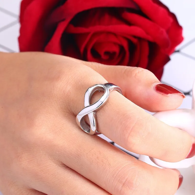 Женское кольцо в виде знака бесконечности из нержавеющей стали|eternity ring|infinity ringrings