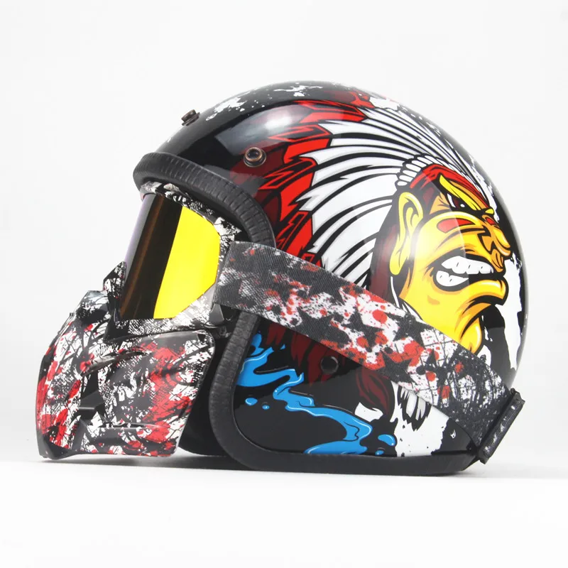 Винтажные кожаные шлемы 3/4 мотоциклетный шлем с открытым лицом козырьком|Шлемы| |