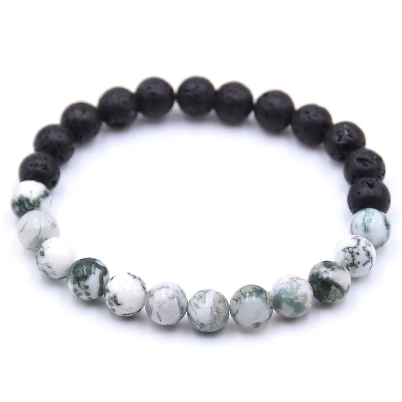 Fashion Double color Natural stone 8mm beads Bracelet men high quality Round Chain Bracelets For Women&ampMen pulseras | Украшения и