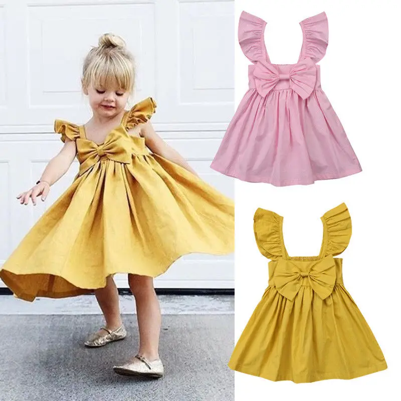 Newborn Kids Baby Girls Princess Bow Dress Party Casual Clothes Outfit Summer | Детская одежда и обувь