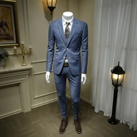 xm geeki fashion mens blue suit jackets mens suits british wedding dresses suits man casual blazer 2 pieces 365wt49