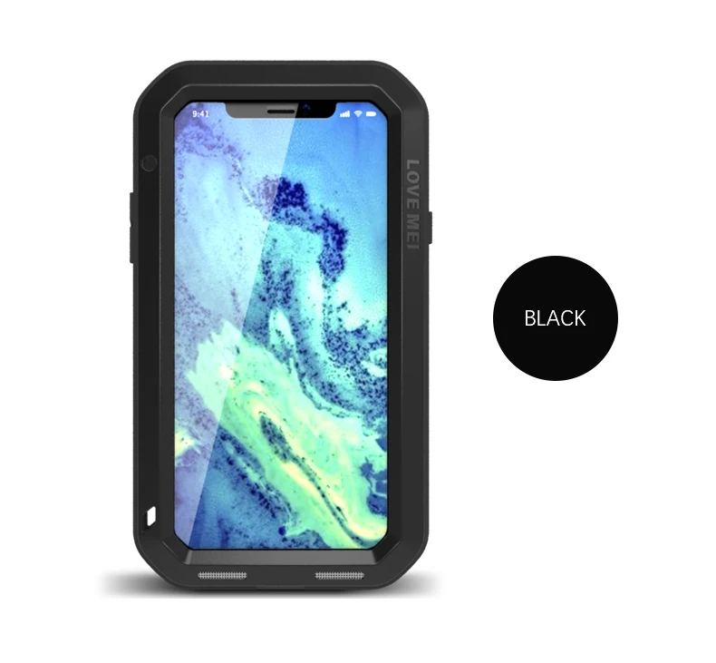 Love Mei металлический чехол для iPhone X XS MAX XR противоударный чехол для телефона чехол для iPhone 7 8 Plus прочный полный корпус анти-осень Броня чехол