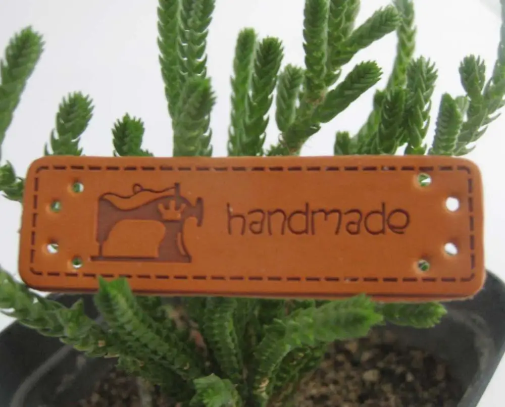 F Handmade machine L0004 настроить 50 шт ПУ; кожа; с маркировкой ручной работы бирки для одежды 15 мм* 50 мм Швейные аксессуары - Цвет: F Handmade machine