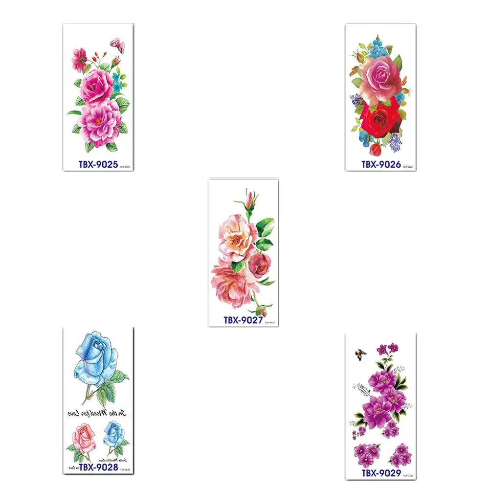 10 шт. два набора хит водонепроницаемые наклейки для татуировок красивые цветы и