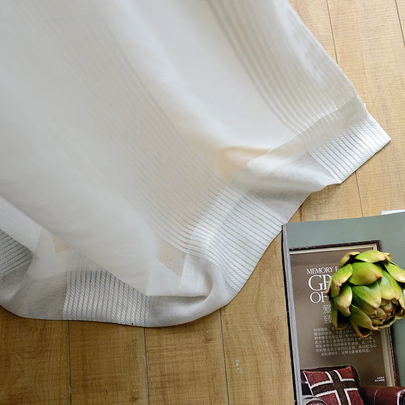 NORNE декоративные полубелые полосатые прозрачные Занавески s тюль вуаль панели