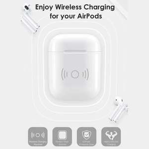 Чехол-ресивер для беспроводного зарядного устройства Apple Airpods стандарта QI, Совместим с любым беспроводным зарядным устройством