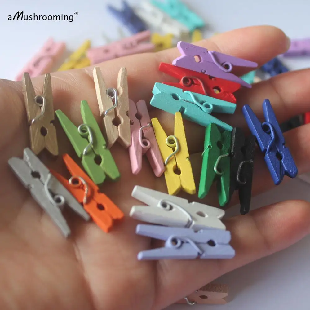 X500 цветные деревянные Мини прищепки для одежды | Деревянный зажим Крошечные