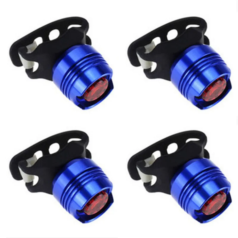 4pcs Red 4 шт для езды на велосипеде, велосипедный спорт передних фар Водонепроницаемый безопасности Предупреждение задний фонарь велосипед светодиодный шлем противотуманные фары с Батарея - Цвет: 4pcs Red