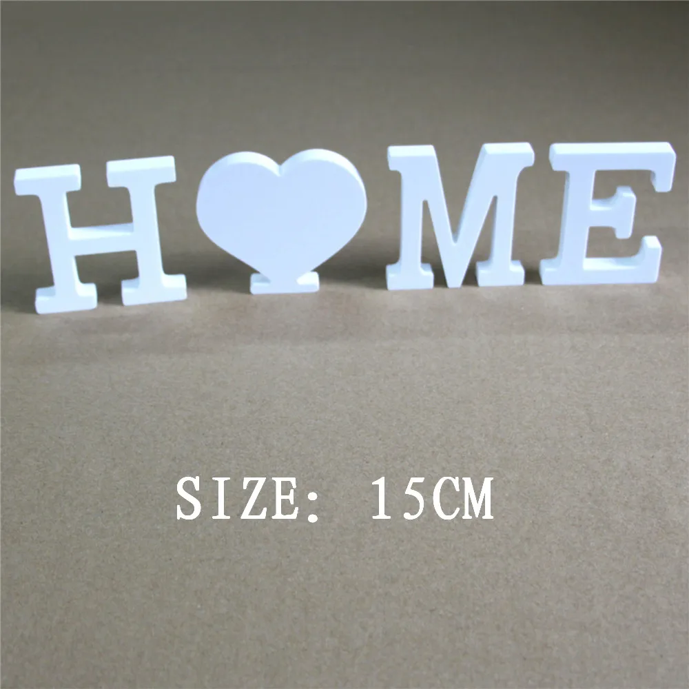 

15cm Frees tanding artificial Wood Wooden Letters White word Wedding Party Home Decorations Wood Wooden White Letters Alphabet