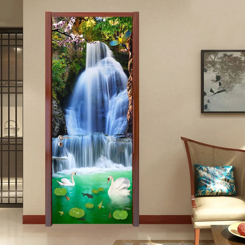 Фотообои 3D водопады Пейзаж Природа фрески Гостиная Обучение пожилая Спальня