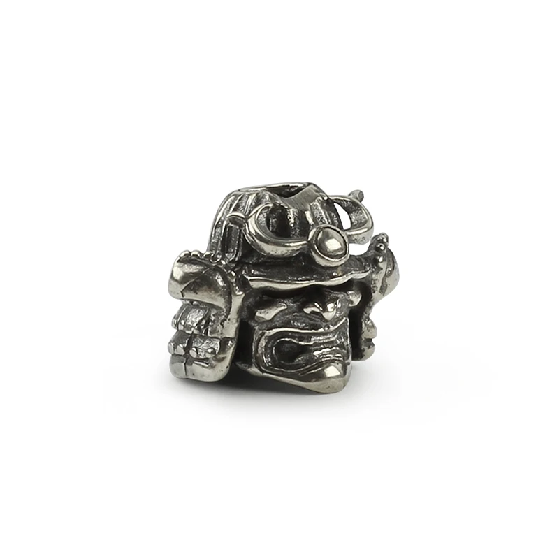 Самурайский латунный нож Череп бусины зонт веревка шнур открытый подвеска шлем в