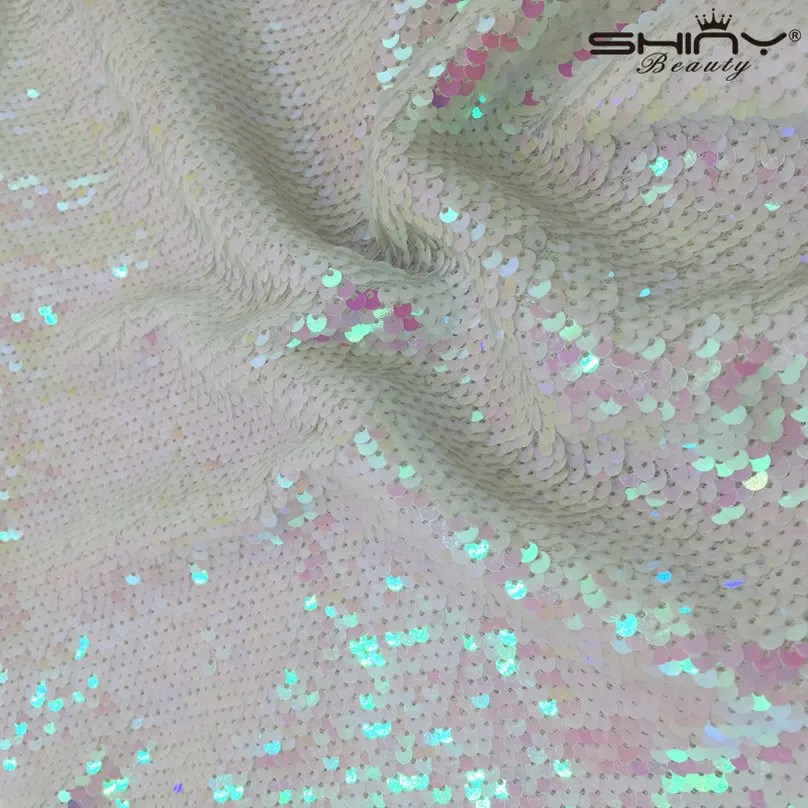 ShinyBeauty двусторонний 10FTSequin фон для фотосъемки измененный белый Русалка Рыбная