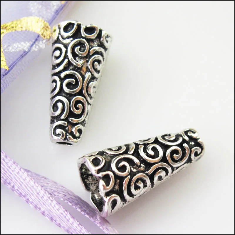 Новый 18 шт. Тибетский серебристый цвет Облака для конуса биссерных колпачков