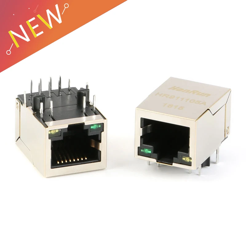 5 шт./лот HR911105A RJ45 разъем PCB монтажный сетевой адаптер для передачи данных с