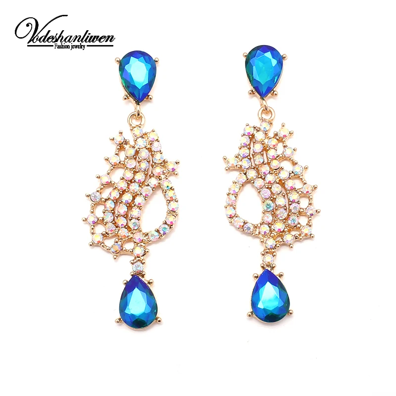 Vodeshanliwen 2017 Горячие женские модные серьги со стразами новое поступление брендовые