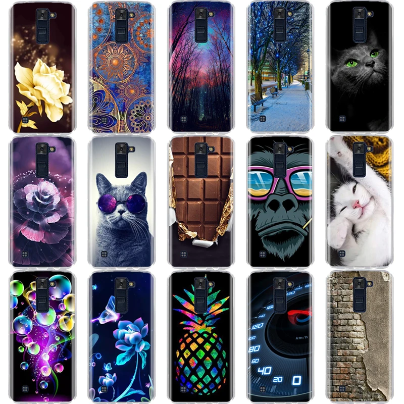 Для LG K7 K8 Lte чехол задняя крышка Мягкий Силиконовый ТПУ Fundas Coque для k7 телефона s 3D