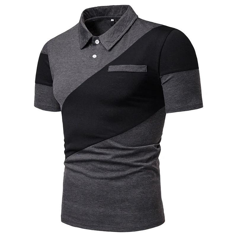 Fashoin Polo Homme летняя брендовая мужская повседневная Приталенная футболка контрастного цвета желтого цвета Camisa Polo с коротким рукавом XXL