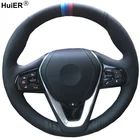 Чехол рулевого колеса автомобиля HuiER для ручного шитья, чехол Volante для BMW G20 G21 G30 G31 G32 X3 G01 X4 G02 X5 G05 X7 G07 Z4 G29
