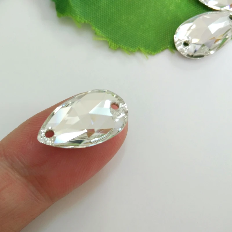 Все размеры Teardrop прозрачный кристалл для нашивки Стразы стеклянные стразы в виде