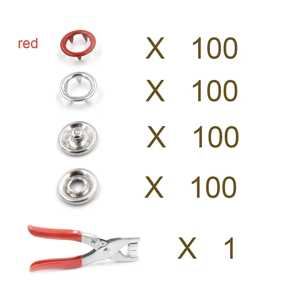 tool and 100 buttons 100 компл./лот) Ipomoea snapclaw Пряжка установка инструмента. Спрей краски оснастки. Заклепки. Пуговицы для детской одежды. Металлические кнопки - Цвет: tool and 100 buttons