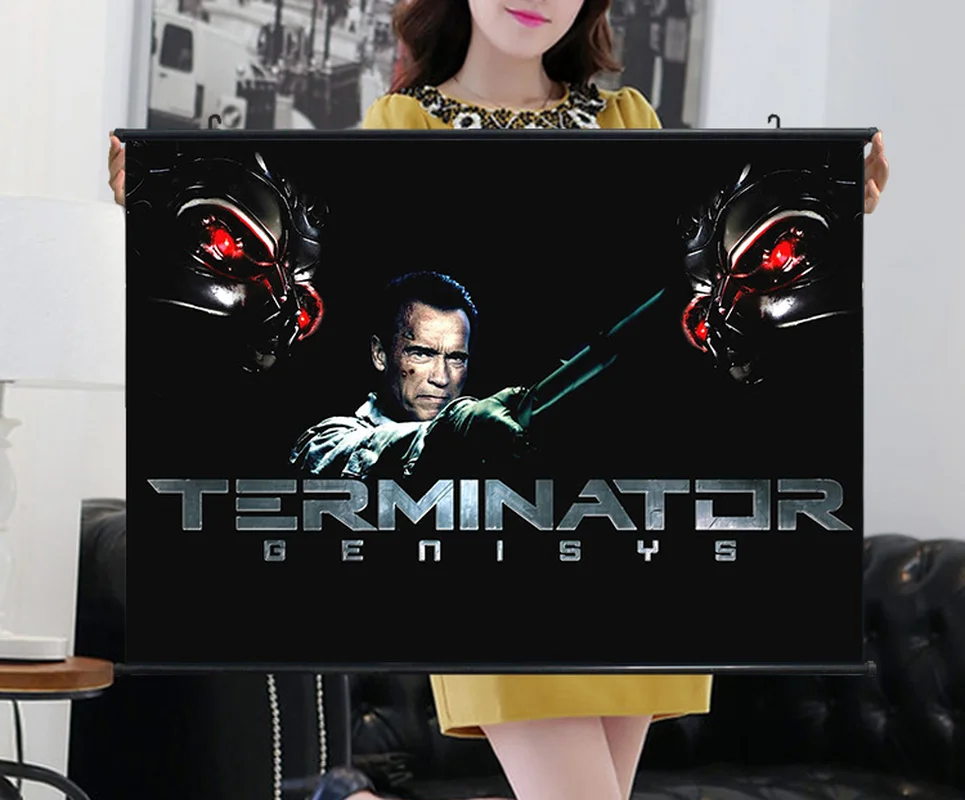 Super large future terminator series movie poster painting robot dormitory bedroom wallpaper wall stickers custom | Дом и сад