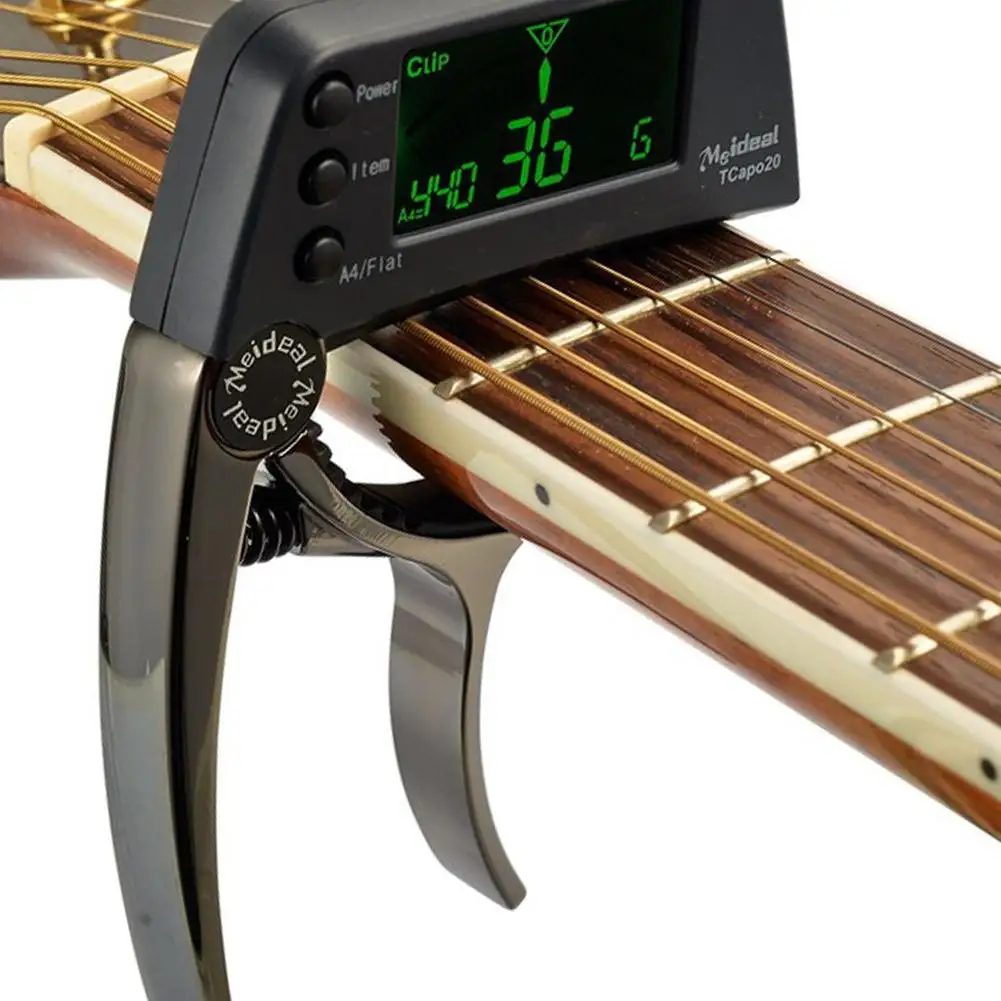 Meideal 2 в 1 гитарное приспособление для быстрой смены каподастра Key Guitarra Capos тюнер для электрогитары бас-укулеле Запчасти Аксессуары TCapo20