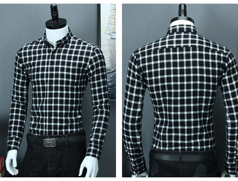 Для Мужчин's Винтаж Повседневное Стандартный-fit Flannel Shirt теплый щеткой хлопка клетчатый плед длинный рукав; пуговицы-воротник рубашки