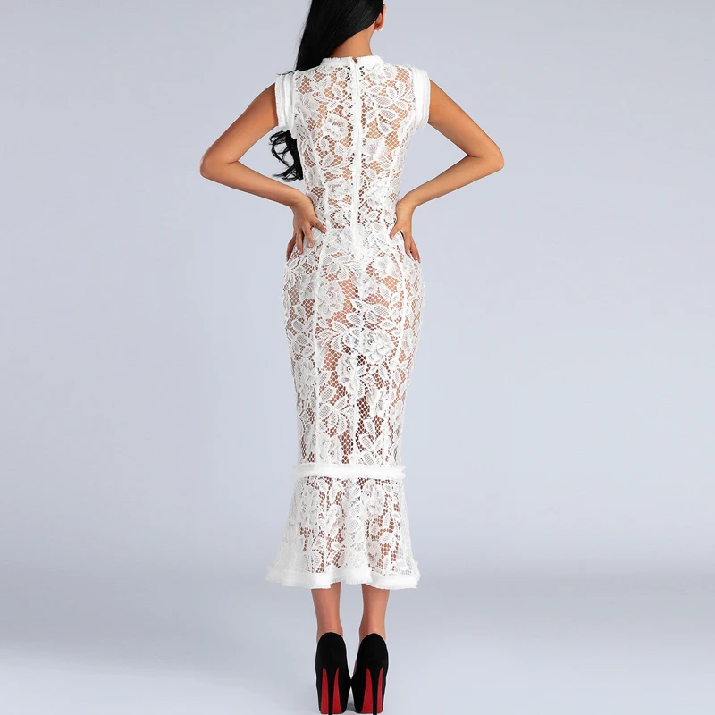 Кружевное элегантное женское вечернее платье Max Spri привлекательное облегающее