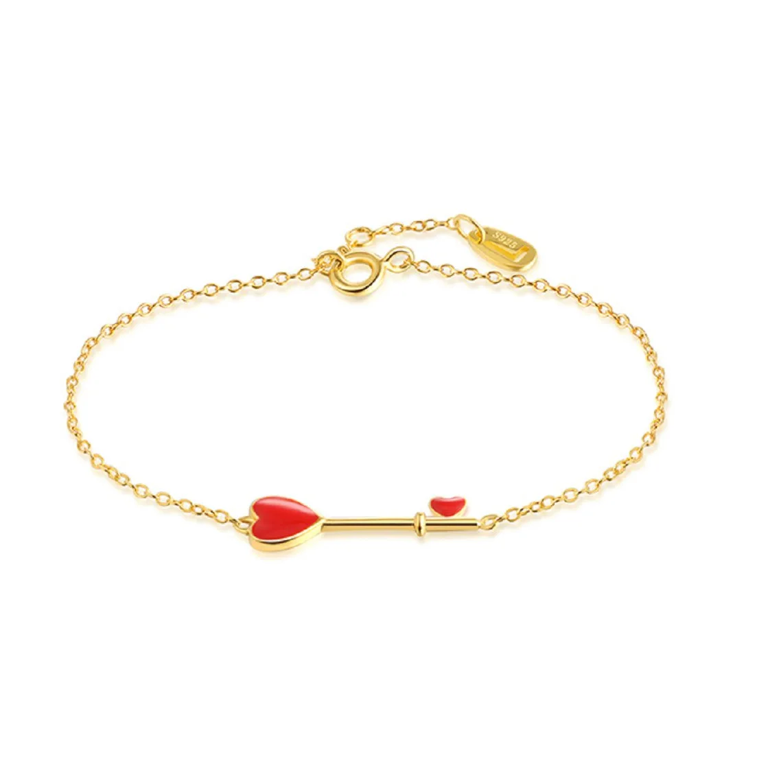 Сердце ключ браслет 100% 925 пробы Серебряные ювелирные изделия Модные