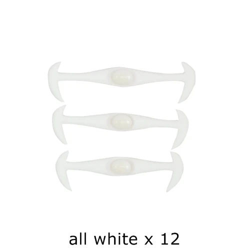 white shoelaces 12 шт./лот, креативная Мужская и женская спортивная обувь для бега, аксессуары, шнурки без галстука, эластичные силиконовые шнурки для обуви V037 - Цвет: white shoelaces