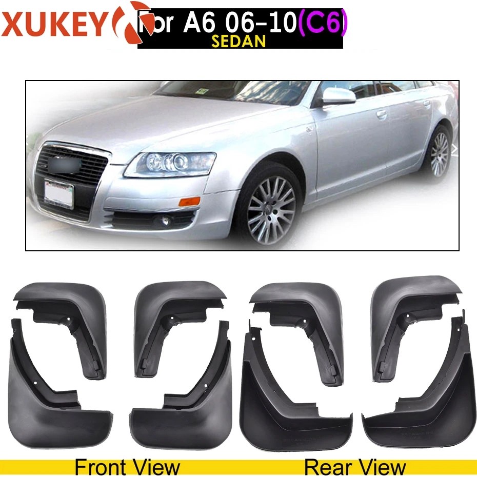 For A6 (C6) 06-10 Оригинальные Автомобильные Брызговики XUKEY для Audi A3 A4 A6(8E 8P B6 B7 C6) Брызговики крыло брызговиков автомобильные аксессуары - Цвет: For A6 (C6) 06-10