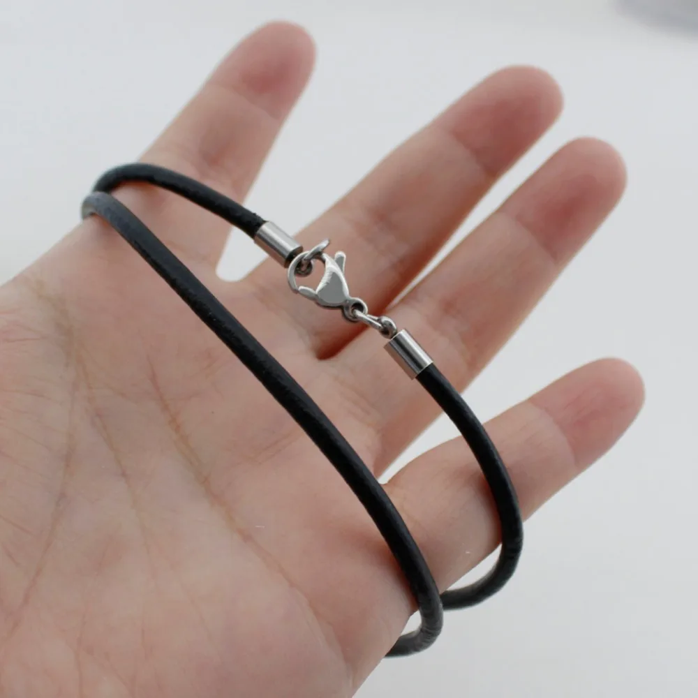 Кожаное ожерелье шнурок из нержавеющей стали мужская и женская мода унисекс