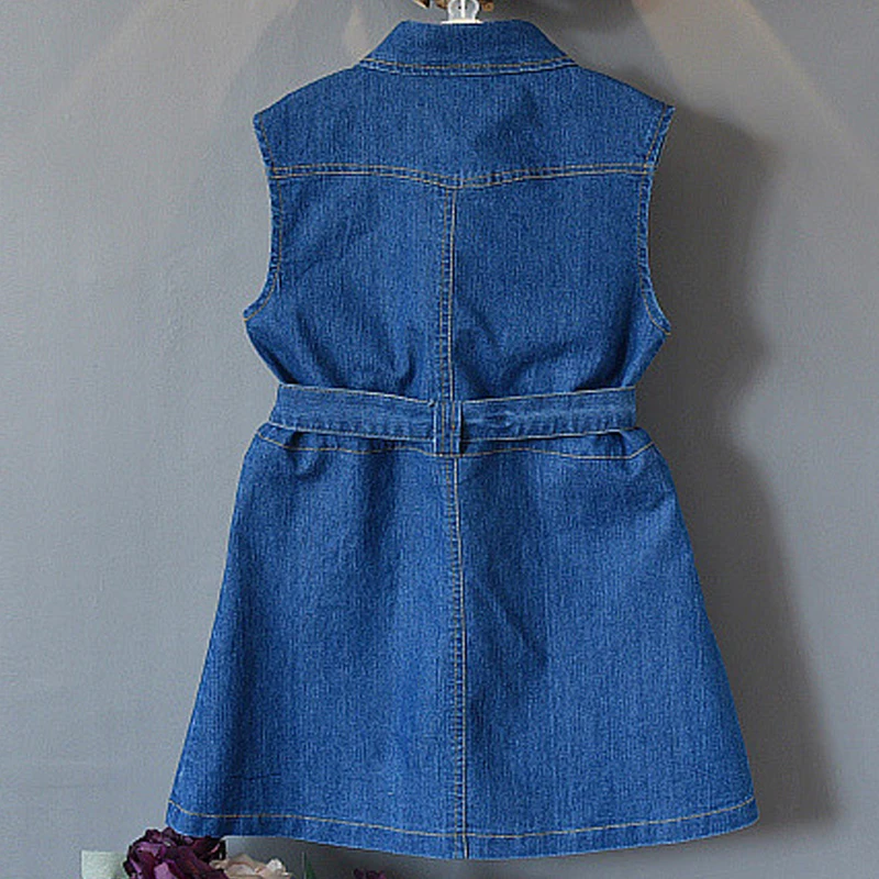 Girls Dresses 2020 Summer New Children's Clothing Simple Comfortable Sleeveless Vest Denim Dress | Детская одежда и обувь