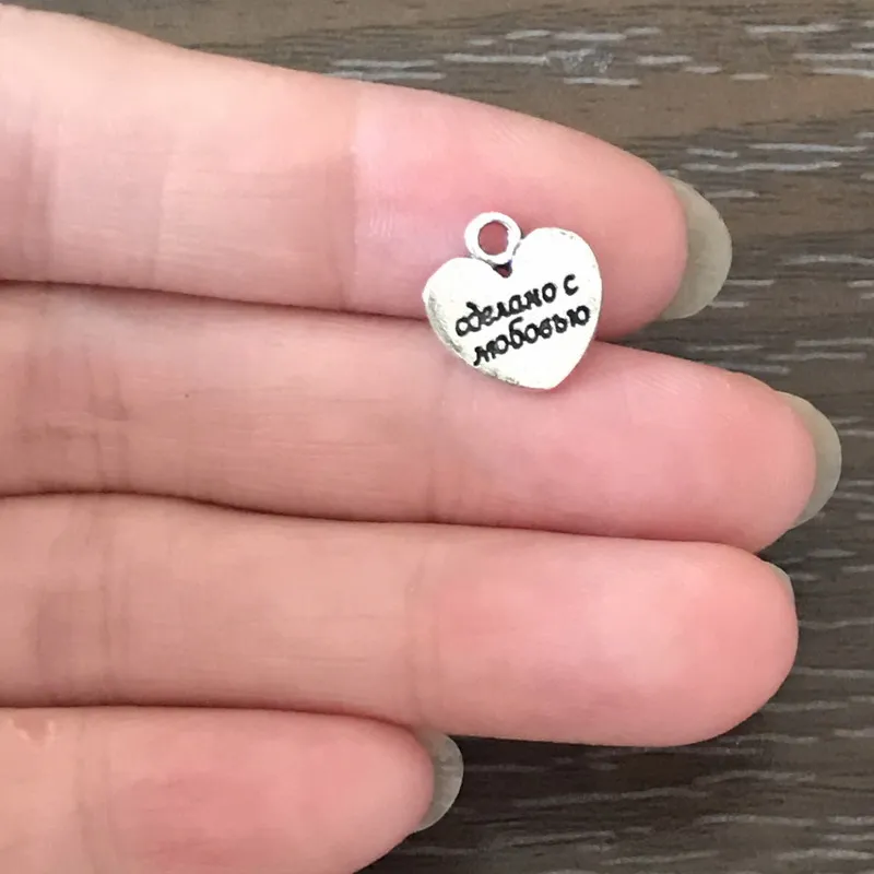 20 шт. богемные маленькие Очаровательные Подвески в форме сердца I Love You из