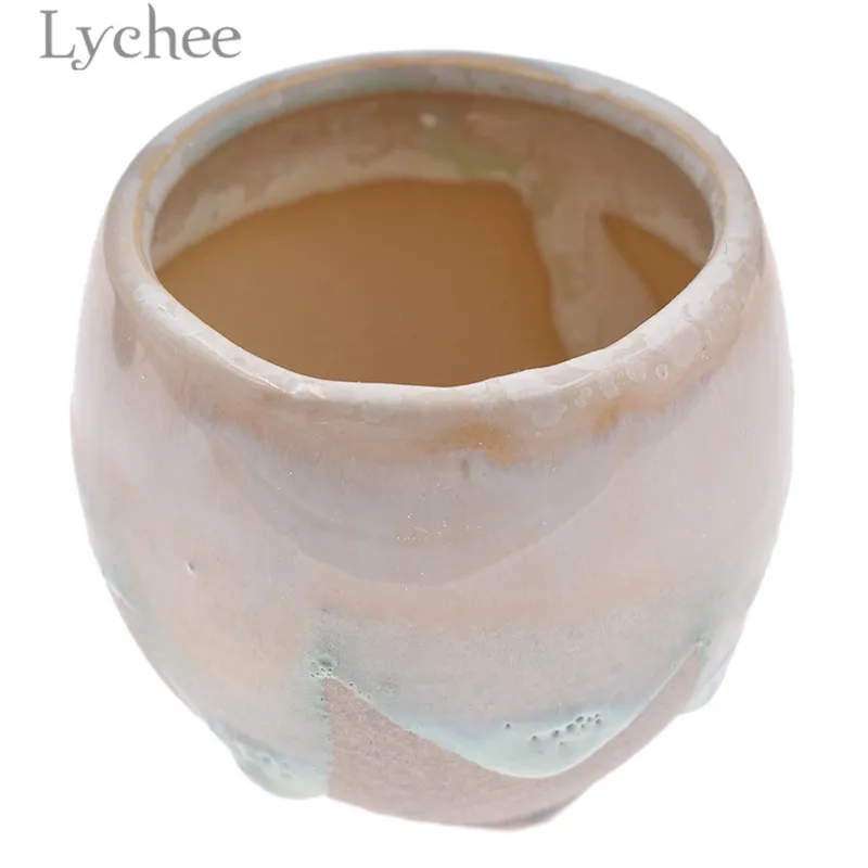 Lychee 6 шт. Глазурованный керамический цветочный горшок наборы зеленое растение