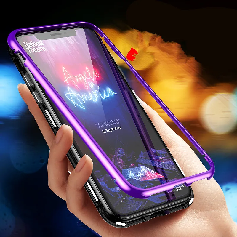 Магнитный чехол из закаленного стекла для samsung Galaxy S8, чехол S8 Plus, модный металлический чехол с магнитной адсорбцией для samsung S9 S9 Plus