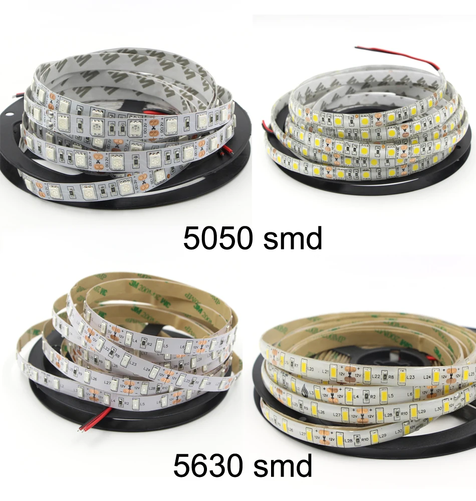 5M Светодиодные ленты светильник 3014 4014 3528 5050 5630 5054 SMD 60 светодиодный s/m, 120 светодиодный s/m, 240 светодиодный s/m Белый/теплый белый светодиодный лента шнура