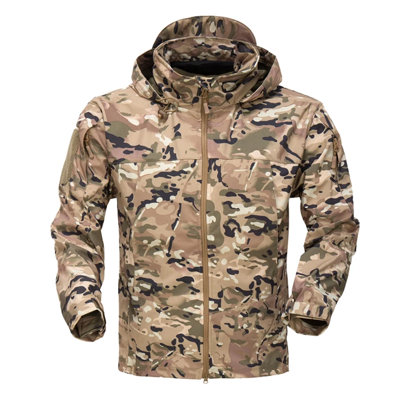 Мужская Флисовая тактическая куртка бомбер водонепроницаемая ветровка в стиле