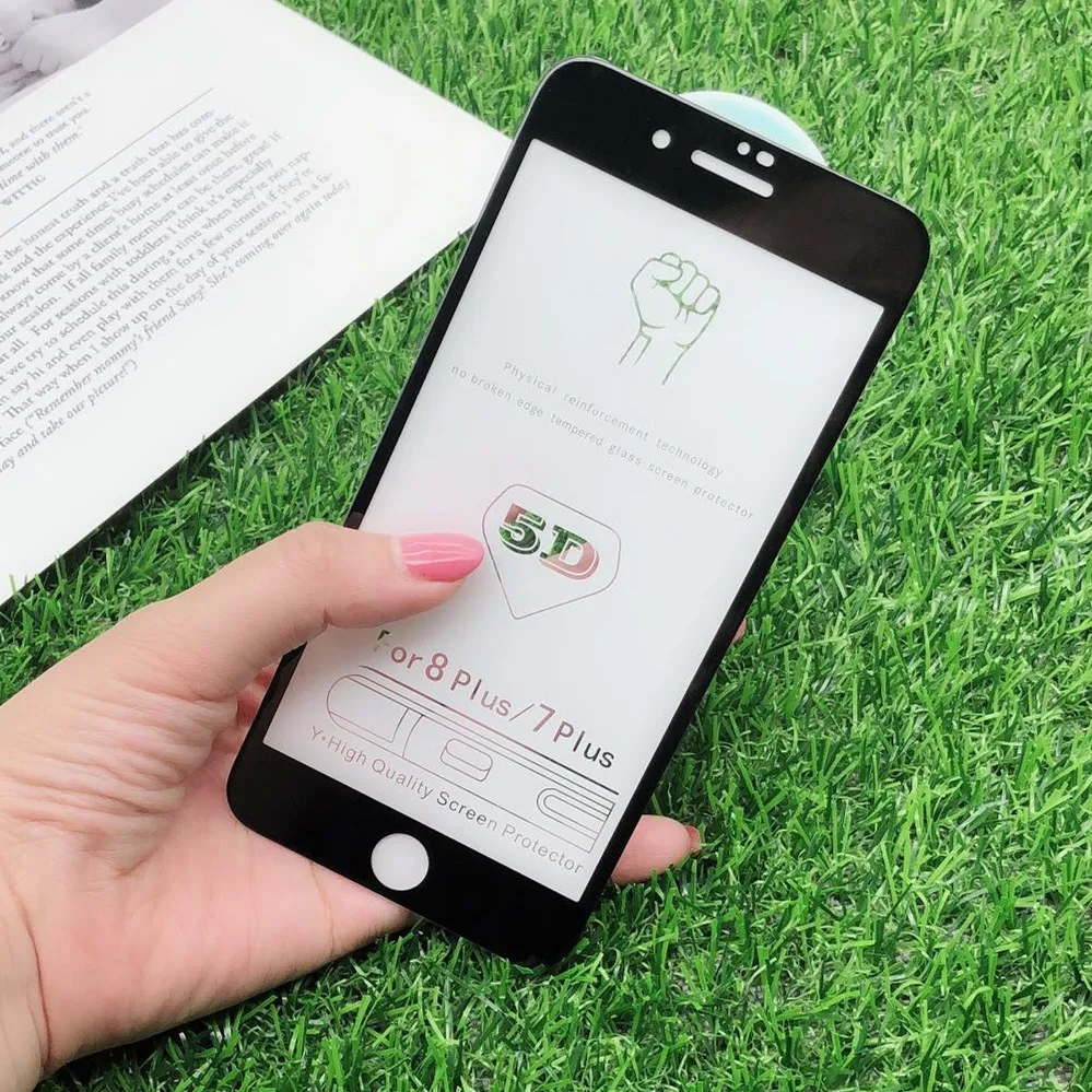 AYJ 5D закаленное стекло для iphone 7 plus 8 x Защита экрана iPhone 6 6s с полным покрытием