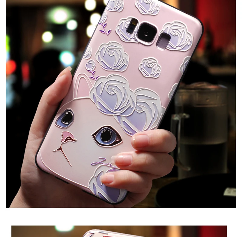 Advaka ультратонкий 3D рельефный окрашенный чехол для телефона samsung S8 S9 S10 Мягкий ТПУ чехол для телефона samsung Galaxy S8+ S9+ S10