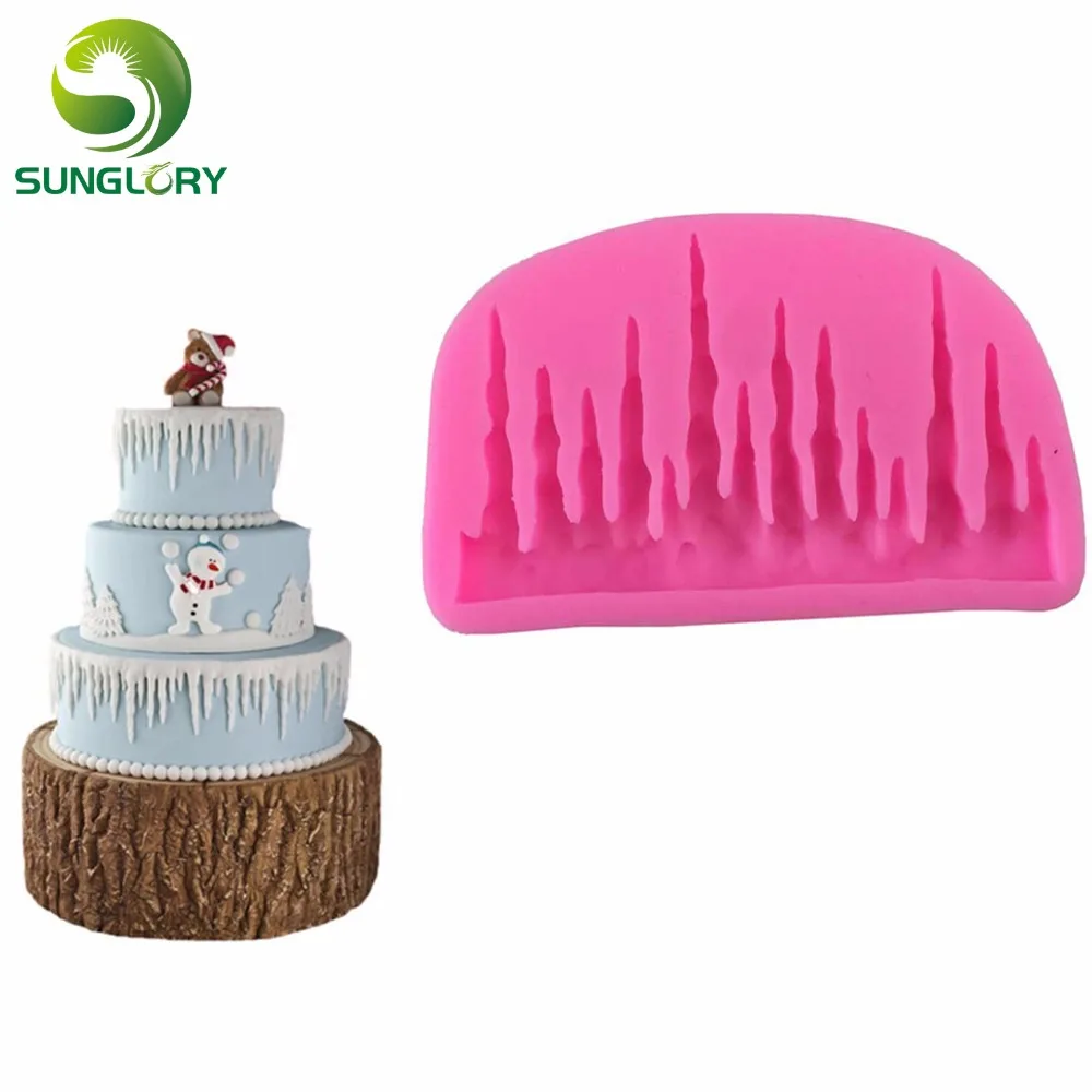 

Bakeware Fondant Pastry Sugar Craft Cake Icicle 3D Silicone Mold DIY Gum Paste Ice Decoration Mould Baking Tools For Cakes