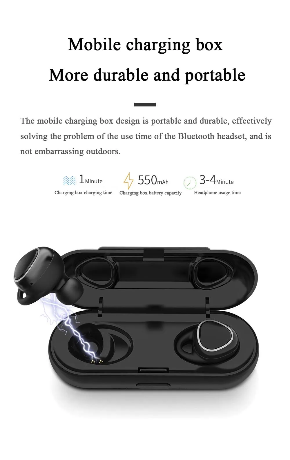 Moloke мини TWS наушники Bluetooth 5,0 спортивная гарнитура беспроводные наушники с зарядным устройством
