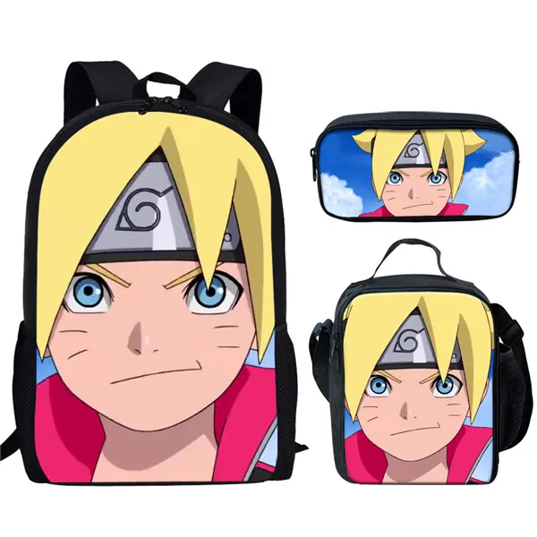 HK3183CGK Coloranimal ученик средней школы рюкзак 3 шт. набор Boruto Наруто школьная сумка Япония аниме печать детский рюкзак на плечо для мальчика - Color: HK3183CGK