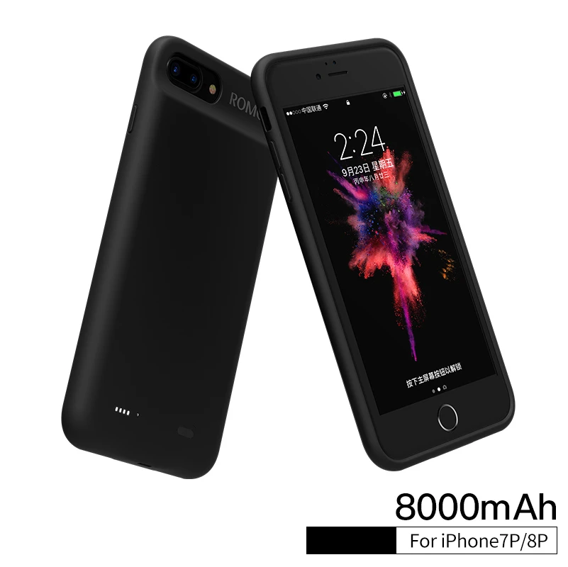Чехол для зарядного устройства ROMOSS для iPhone 7 7Plus 8 8 Plus, чехол для внешнего аккумулятора - Цвет: for i7p i8p 8000mah